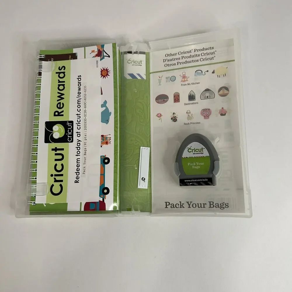 Cricut PACK YOUR‎ BAGS Vacation Shapes Cartridge 2000930 NEW Opened Box